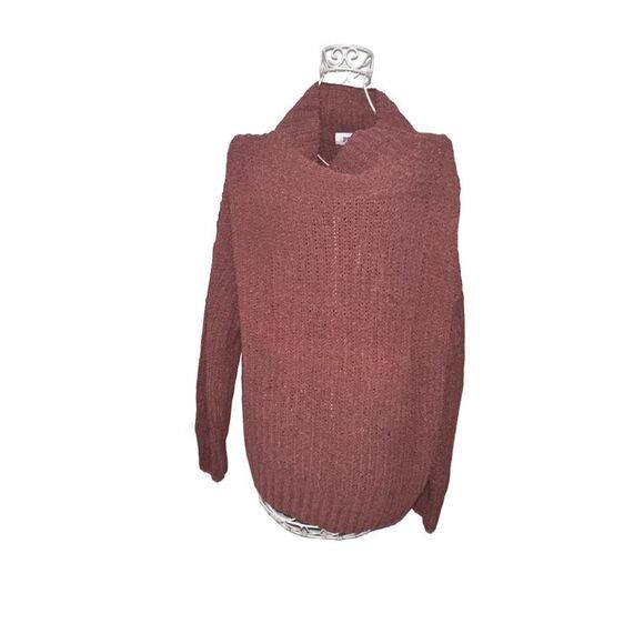 Victoria Secret PINK Boyfriend Chunky KnitMock Turtleneck Sweater large Good Con - Picture 1 of 6